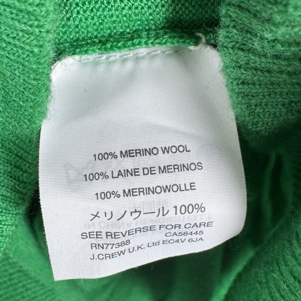 J.Crew 100% Merino Wool Sweater Women’s Medium Green Side Tie Pullover Knit - Picture 7 of 10